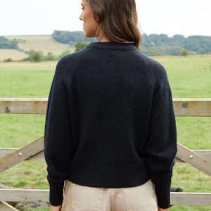 Women's Black Button Up Knitted Cardigan Siouxe