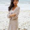 Women's Stone Longline Crochet Cardigan Siouxe